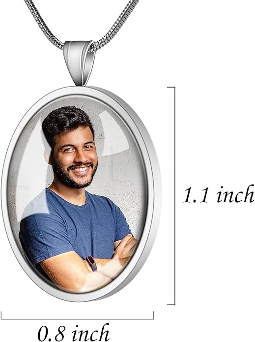 Farfume Personalized Pet Urn Necklace for Dog Cat Ashes Cremation Pet Memorial Customized Photo Text Engraving Pendant Keepsake Funeral Jewelry