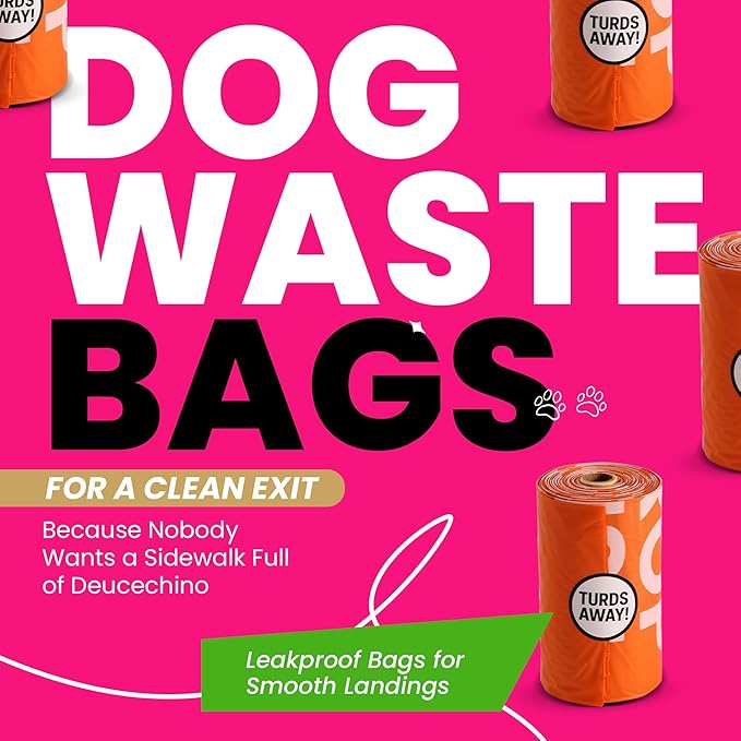 Dog Poop Bags 120 Count – Leakproof, Extra Thick & Easy Open | Unscented Plant-Based PLA + PBAT, Fits All Dispensers, Hey Stinky Funny Printed Design