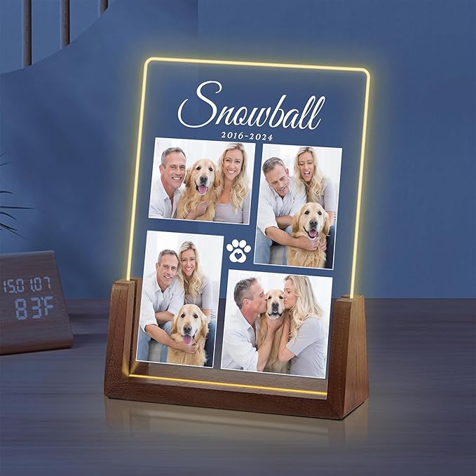 Customized Dog Memorial Gifts, Pet Memorial Gifts for Dogs, Loss of a Dog Sympathy Gift, Dog Memorial Gifts for Loss of Dog, Pet Memorial Gifts Cat, Dog Memorial Acrylic Night Light Plaque