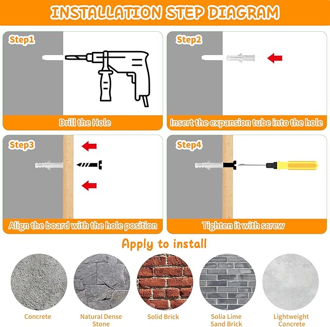 Cat Wall Shelves, Solid Wooden Wall-Mounted Cat Furniture, Set of 6 Cat Climbing Shelves with House, Bed, Bridge, Tree, Steps and Scratcher