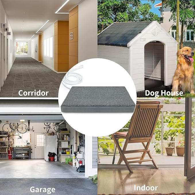 Heated Pet Beds for Indoor/Outdoor Cat & Dog Orthopedic Foam Warming Cat Beds Auto Temperature Control, Washable Cover with Waterproof Liner Thermo Kitty Electric Heating Bed