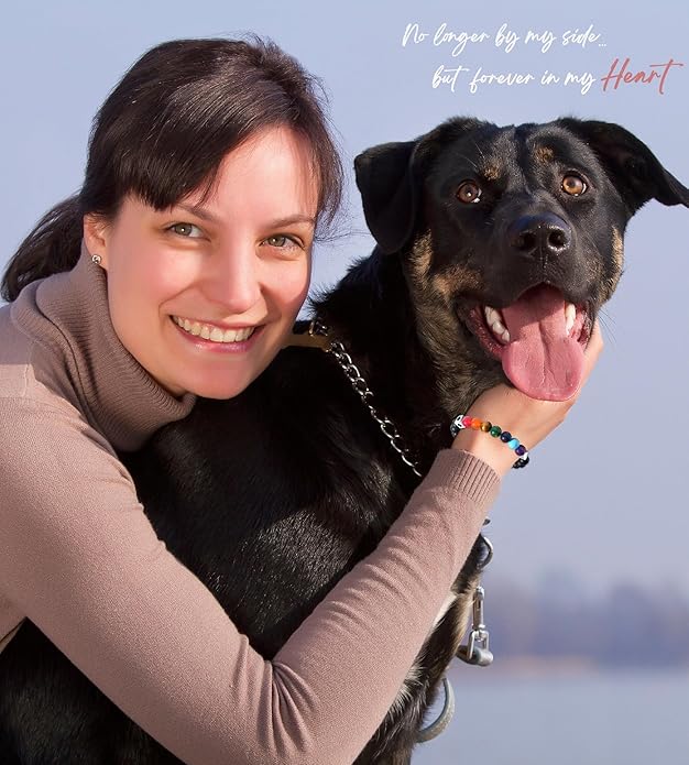 TONY & SANDY Dog Memorial Gifts, Pet Sympathy Rainbow Bridge Pet Memorial Bracelet for Men Women Girls Who Loss of Beloved Dog Cat