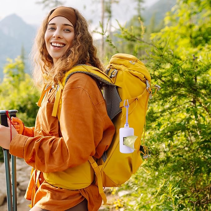 3Pack Dog Poop Bag Holder for Leash,Integrated Molding Soft Plastic Pet Waste Bag Dispenser with Elastic Loop Protable Doggie Poop Bag Dispensers
