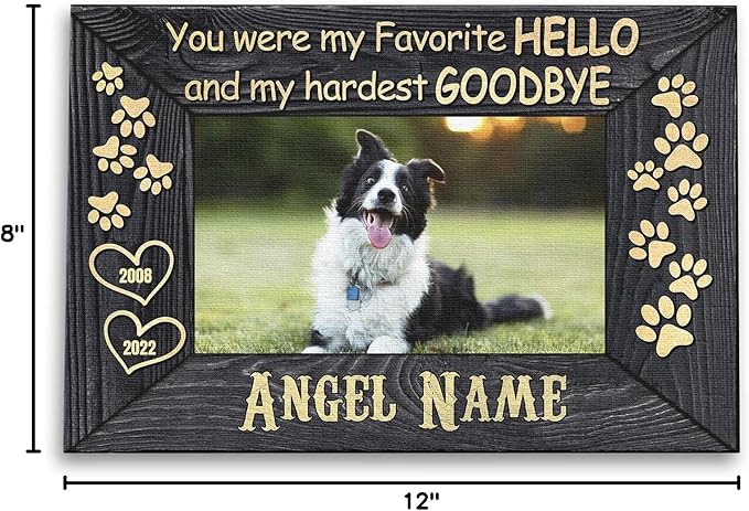 Dem Canvas Personalized Photo Canvas, Dog Loss Gifts, You Were My Favorite Hello, Pet Memorial Gifts, Dog Death Sympathy Gifts, Dog Passing Away Loss Canvas Dog Grieving Gifts (12x08)