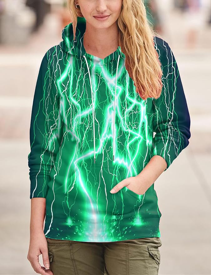 Yasswete Unisex Adults 3D Printed Fashion Hoodies for Men Women Pullover Novelty Sweatshirts with Big Pockets