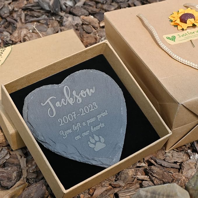 Personalized Pet Memorial Stones - Pet Memorial Gifts for Dogs - Pet Loss Gifts - Sympathy Gifts for Loss of Pet Dog - Gifts for Loss of Pet - Dog Passed Away Gift, 4''×4''/10×10cm