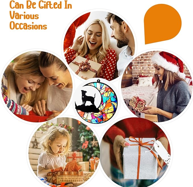 Dog Memorial Suncatcher,Pet Sympathy Gifts,Dog Memorial Gifts for Loss of Dog,Personalized Dog Pass Away Gifts with Name Date for Pet Lovers