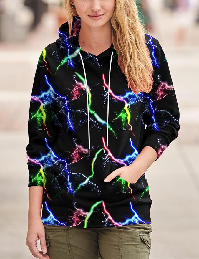 Yasswete Unisex Adults 3D Printed Fashion Hoodies for Men Women Pullover Novelty Sweatshirts with Big Pockets