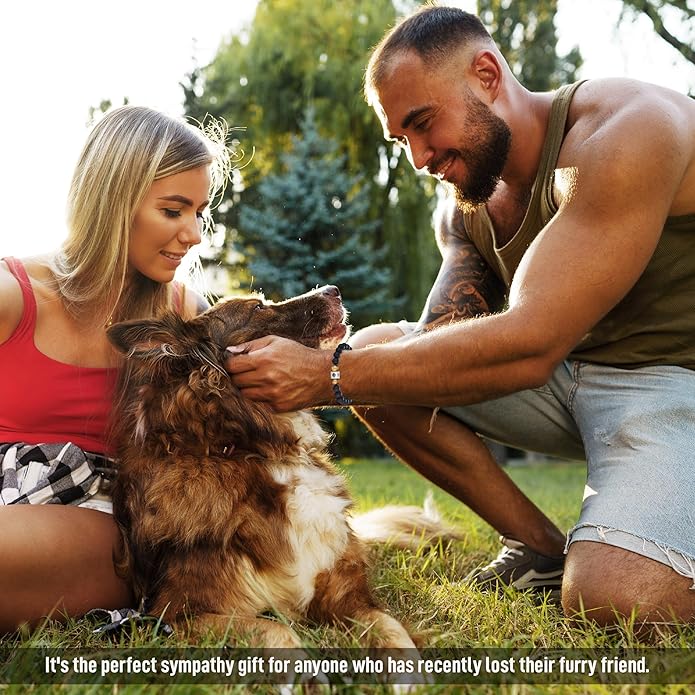 TONY & SANDY Dog Memorial Gifts, Pet Sympathy Rainbow Bridge Pet Memorial Bracelet for Men Women Girls Who Loss of Beloved Dog Cat