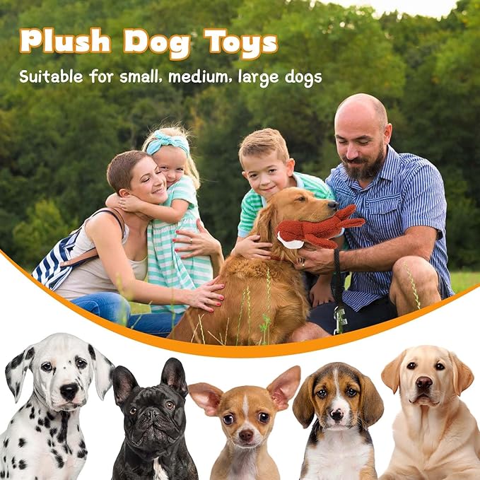 3-Layered Stuffed Dog Toys for Medium Large Dogs, Large Plush Squeaky Dog Toys to Keep Them Busy for Small Medium Large Breed, Cute Animals Puppy Teething Chew Toys - Monkey L
