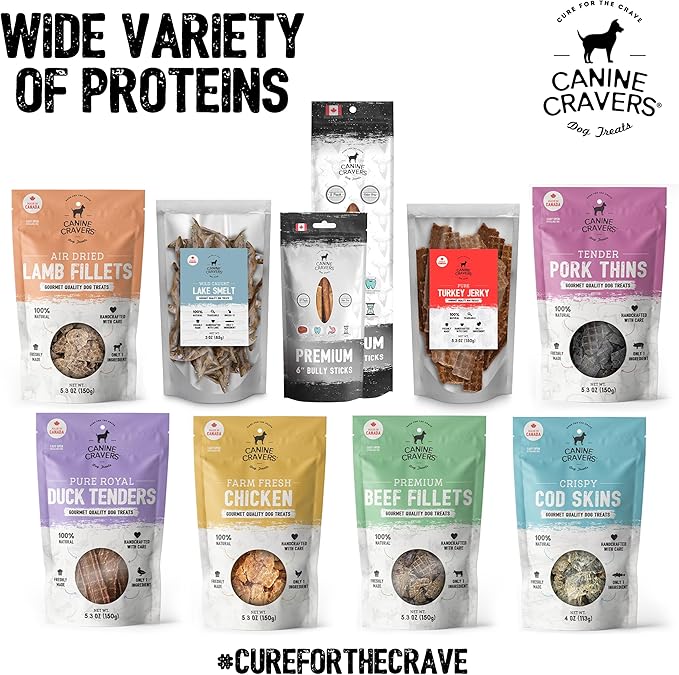 Canine Cravers Single Ingredient Dog Treats – Premium Lamb Fillets - Human Grade Air Dried Hypoallergenic Pet Food – Grain, Gluten, and Soy Free – 100% All Natural – 5.3 oz