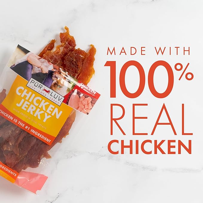 Chicken Jerky Dog Treats, Made with 100% Real Chicken Breast, 16 Ounces, Healthy, Easily Digestible, Long-Lasting, High Protein, Satisfies Dog's Urge to Chew