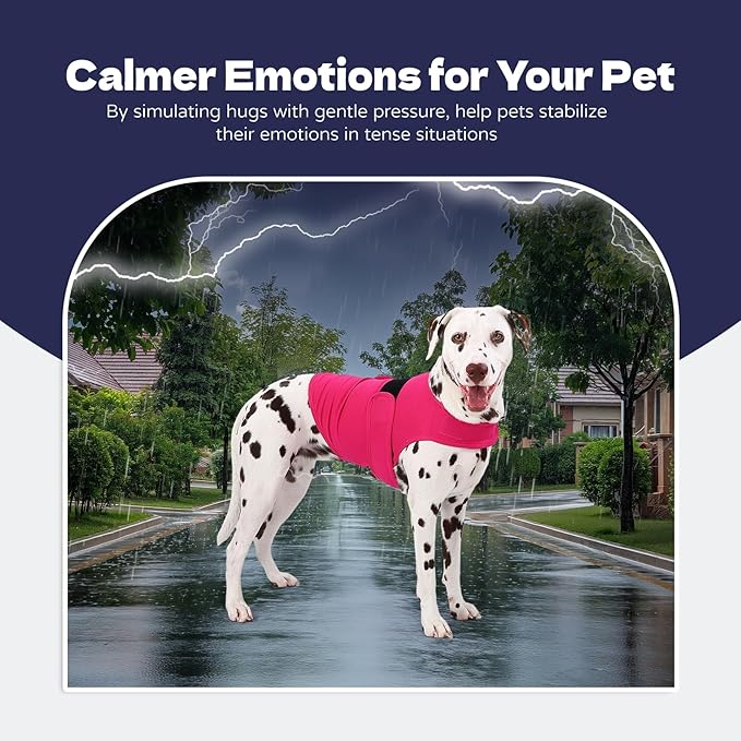 Dog Anxiety Vest and Shirt, Skin-Friendly Calming Shirt - Thunder Jacket for Pet Vet Visits - Dog Jacket for Thunder, Fireworks, Anti Anxiety Vest for Pet Without Medicine & Training
