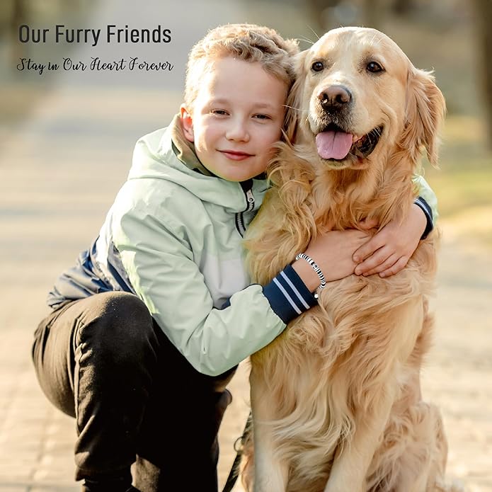 TONY & SANDY Dog Memorial Gifts, Pet Sympathy Rainbow Bridge Pet Memorial Bracelet for Men Women Girls Who Loss of Beloved Dog Cat