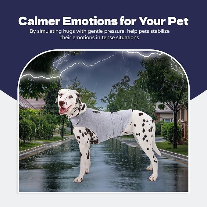 Dog Anxiety Vest and Shirt, Skin-Friendly Calming Shirt - Thunder Jacket for Pet Vet Visits - Dog Jacket for Thunder, Fireworks, Anti Anxiety Vest for Pet Without Medicine & Training