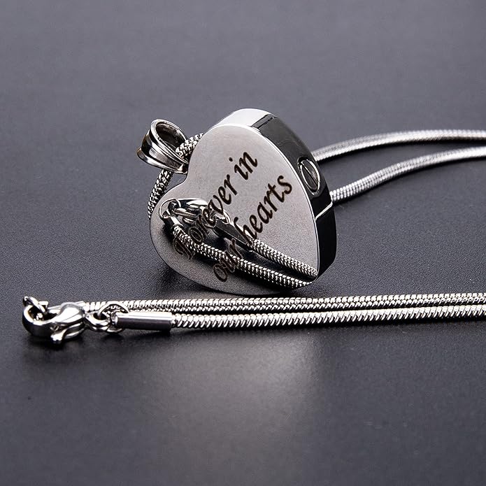 Farfume Personalized Pet Urn Necklace for Dog Cat Ashes Cremation Pet Memorial Customized Photo Text Engraving Pendant Keepsake Funeral Jewelry