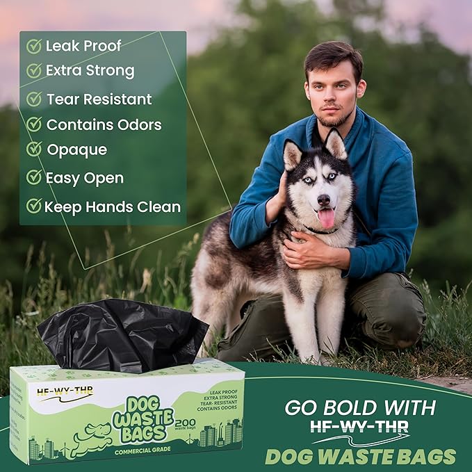 Dog Waste Bags 200 Count - Thick, Plastic, Leakproof, and Tear ResistantReplacement Dog Poop Bags Rolls for Outdoor HOA and state parks