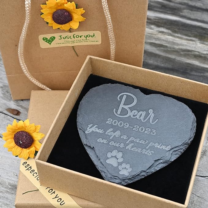 Dog Memorial Gift Personalized Dog Memorial Stone - Pet Memorial Gifts for Cats - Sympathy Gifts for Loss of Dog - Gifts for Loss of Dog - Dog Remembrance Gift, 4''×4''/10×10cm