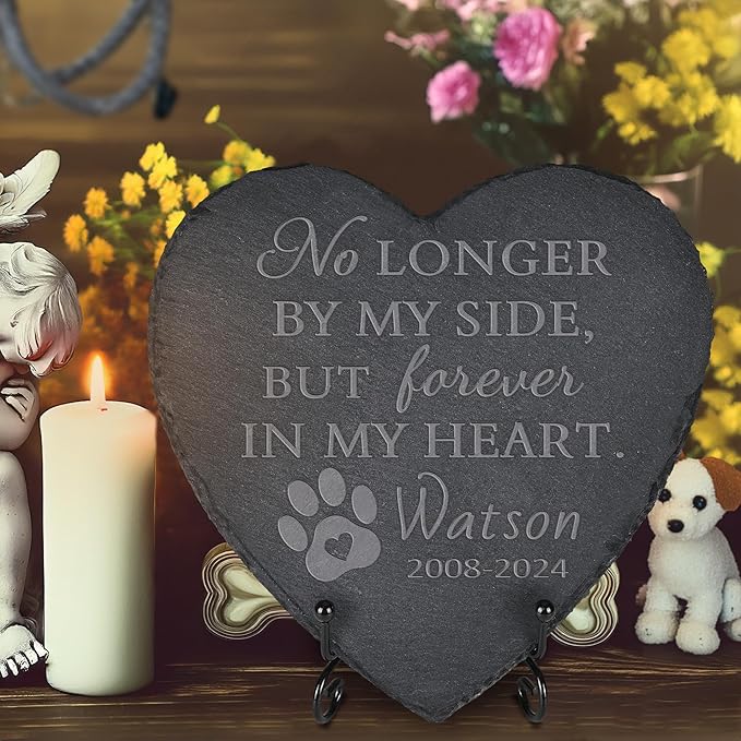 Pet Memorial Stone, Dog Memorial Stone, Dog Memorial Gifts for Loss of Dog, Pet Memorial Gifts, Pet Loss Sympathy Gift, Dog Bereavement Gifts, Dog Passing Away Gifts - No Longer by My Side
