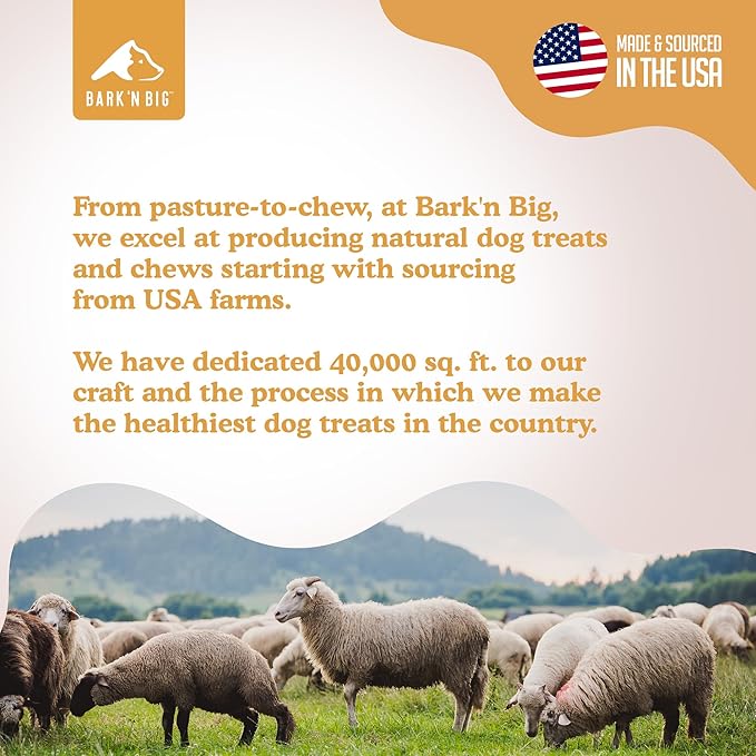 BARK'N BIG Lamb Lung Dog Treats Made in USA - Single Ingredient Lamb Dog Treats - Dehydrated Natural Lung Puffs for Dogs - 5oz