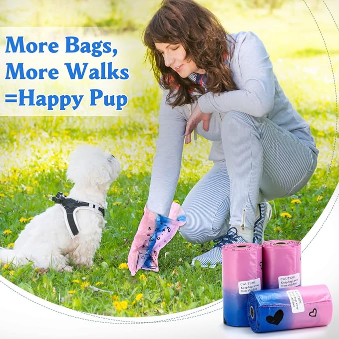 Dog Poop Bag Holder - Leak-Proof 60 Dog Waste Bags - Ultra Thick, Extra Large Poop Bags for Dogs