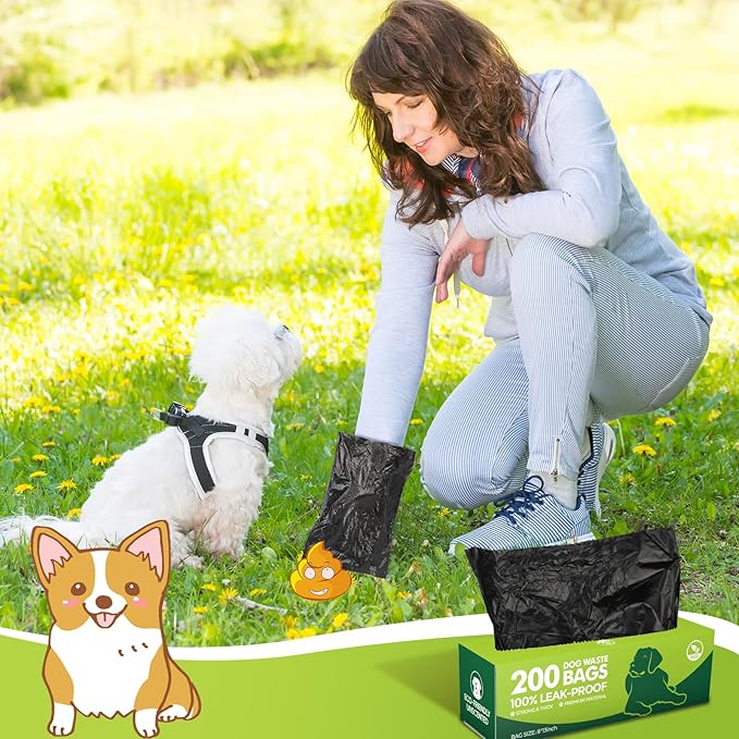 Sherr 60 Rolls Dog Poop Waste Bags 12000 Count Unscented Dog Trash Leak Proof Pet Doggie Thick Plastic Bag for Home Park Outdoor Travel Pet Supplies, Black