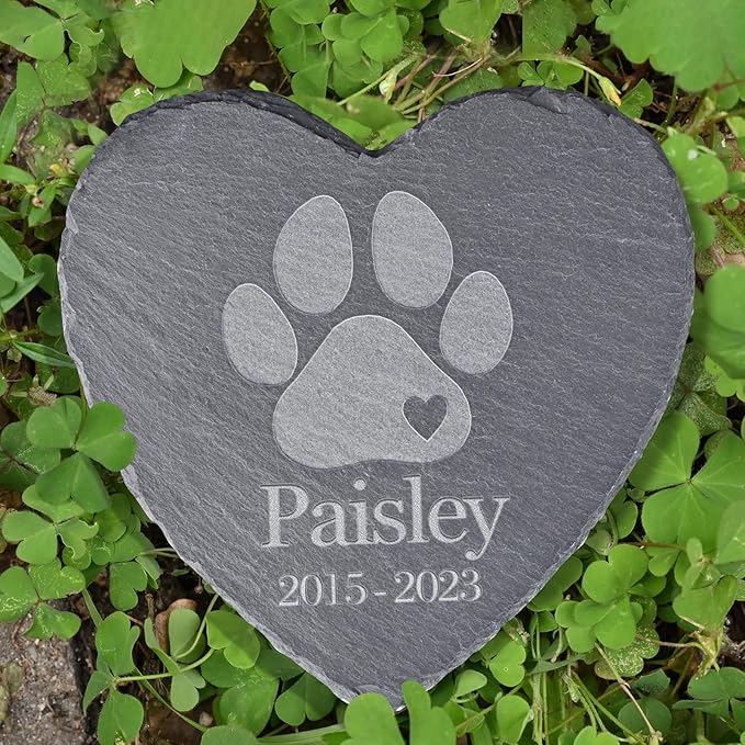 Personalized Dog Memorial Gifts - in Memory of Pet Stones - Cat Memorial Stones for Passing Away - Personalized Ideal Pet Condolence Gifts - Loss of Dog Sympathy Gifts - 4 * 4 Inches Memorial Stone