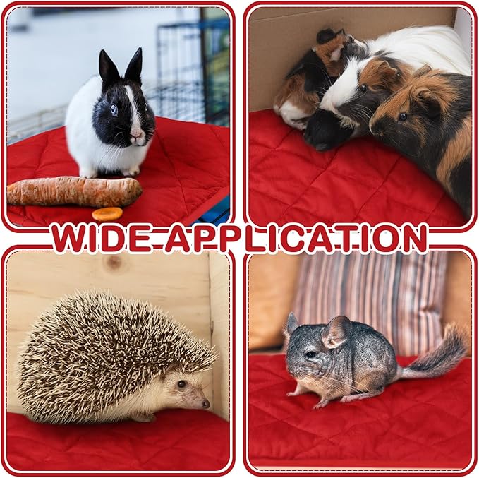 4 Pack Self Heating Cat Pad Self Warming Dog Mat Reflects Body Heat Extra Warm Thermal Pet Pad Washable Dog Cat Bed Crate Bed Mat Blanket (16 x 20 Inch,Red)