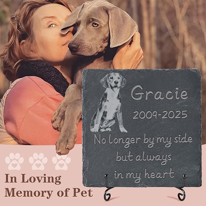 Pet Memorial Stone, Dog Memorial Stone, Dog Memorial Gifts for Loss of Dog, Pet Memorial Gifts, Loss of Pet Sympathy Gift, in Loving Memory Pet - Alwrays in My Heart - Square