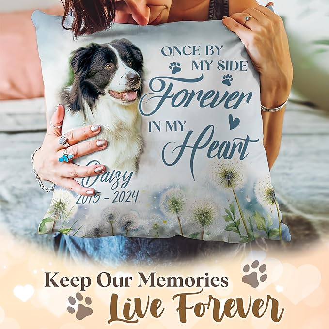 Personalized Pet Memorial Pillow with Photo, Dog Memorial Gifts for Loss of Dog, Memory Dog Loss Gift, Dog Passing Away Gifts Personalized, Pet Memorial Gifts for Dogs, Pet Keepsake Memorial