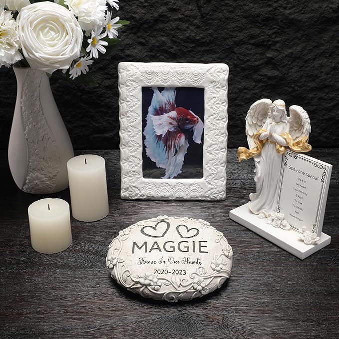 Personalized Betta Fish Memorial Stone, Pet Grave Marker Betta Fish, Betta Fish Headstone, Betta Fish Tombstone, Betta Fish Gravestone, Betta Fish Memorial Gifts