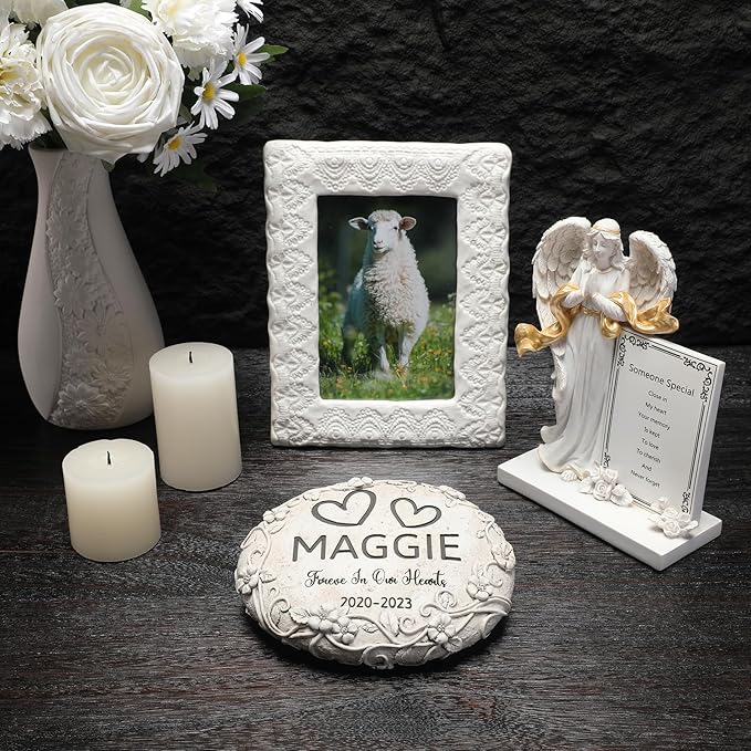 Personalized Sheep Memorial Stone, Pet Grave Marker Sheep, Sheep Headstone, Sheep Tombstone, Sheep Gravestone, Sheep Memorial Gifts