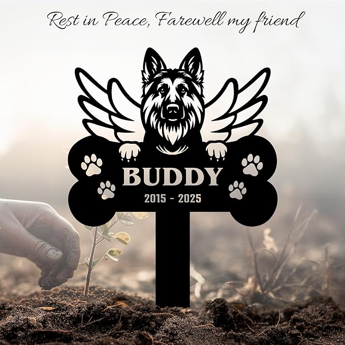 Custom Dog Grave Markers Outdoor | Personalized Pet Grave Markers Dog Memorial Headstone | Personalized Pet Graveyard for Pets Owners | Best Memorial Gifts for Your Furry Friends Passed Away