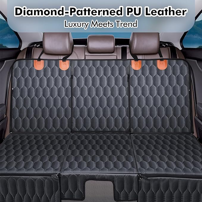 3-in-1 Convertible Dog Car Seat Extender & Booster Seat – 400lb Capacity, Waterproof 600D Oxford with Hard Bottom, Scratch-Proof Hammock for Cars & SUVs