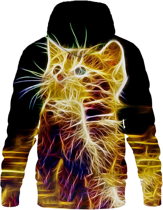 Yasswete Unisex Adults 3D Printed Fashion Hoodies for Men Women Pullover Novelty Sweatshirts with Big Pockets