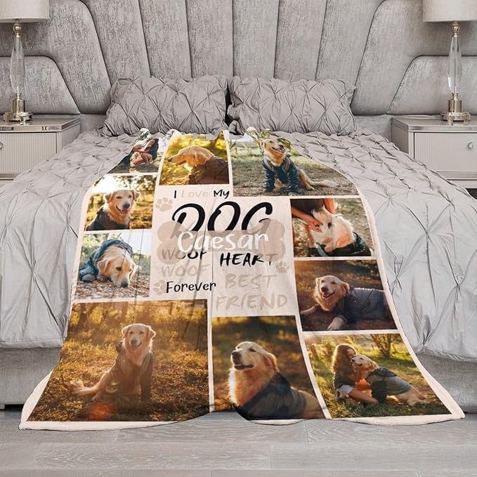 Artsadd Dog and Cat Memorial Gifts, Pet Loss Memorial Blanket, Custom Dog Blanket, Personalized Dog Remembrance Gifts, Loss of Dog or Cat Remembrance Sympathy Grief Condolence Bereavement Gifts