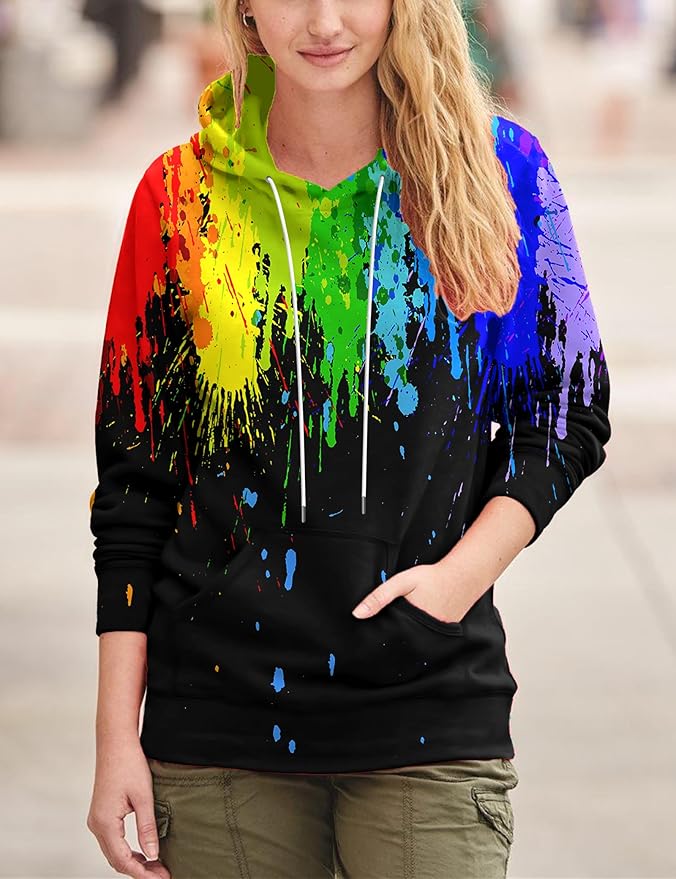 Yasswete Unisex Adults 3D Printed Fashion Hoodies for Men Women Pullover Novelty Sweatshirts with Big Pockets