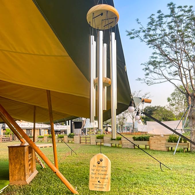 Dog Memorial Gifts, Jocidea Personalized Pet Memorial Wind Chime, Loss of Dog Sympathy Gift, Pet Remembrance Gifts, in Memory of Dog Cat, Loss of Pet - Pet Forever in My Heart