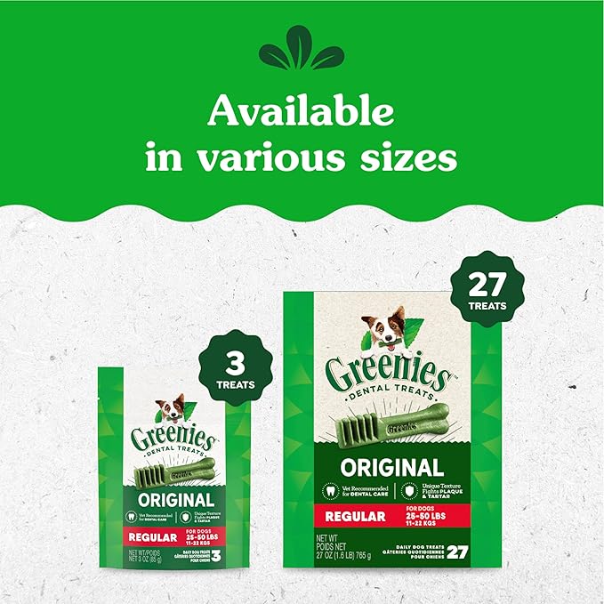 Greenies Original Regular Dental Dog Treats, 6 oz. Pack (6 Treats)