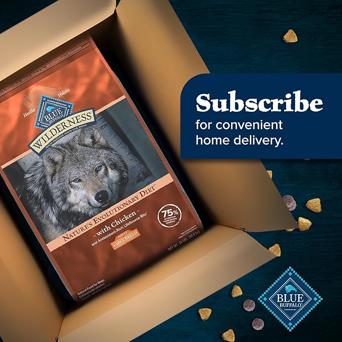 Blue Buffalo Wilderness Large Breed Adult Dry Dog Food Wholesome Grains Natural Ingredients Chicken