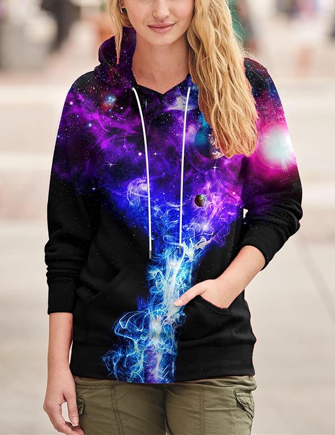 Yasswete Unisex Adults 3D Printed Fashion Hoodies for Men Women Pullover Novelty Sweatshirts with Big Pockets