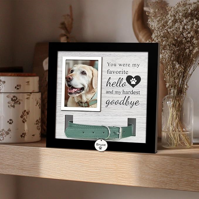Dog Loss Gifts,Pet Memorial Frame with Collar Holder,Dog and Cat Collar Memorial Frame,Pet Memorial Gift for Dogs,Pets Loss Sympathy Gift for Pet Lover,Dog Moms-HG