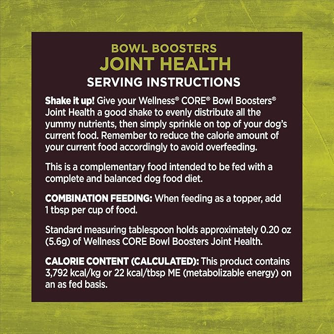 Wellness CORE Bowl Boosters Joint Health Dog Food Topper, 4 Ounce Bag (Pack of 2)