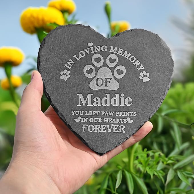 Pet Memorial Stones, Personalized Loss Gifts, Sympathy Bereavement Gifts for of Pet, Keepsake, in Memory Passing Away Gift, 4''×4''/10×10cm