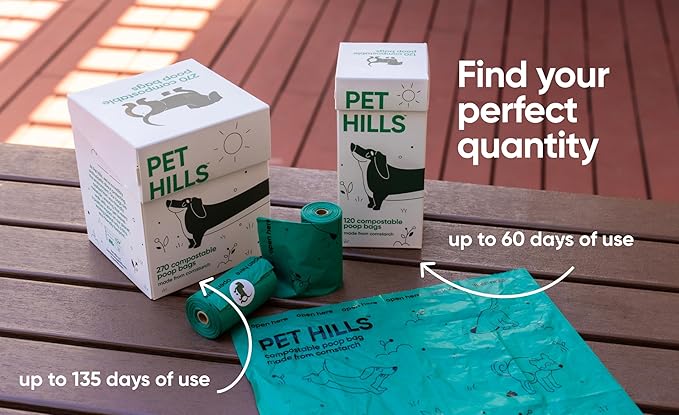 Heavy Duty Compostable Dog Poop Bags – 270 Count, 25% Thicker, Leakproof & Unscented Refills, Fits All Dispensers, Plant-Based, TÜV OK Compost HOME Certified