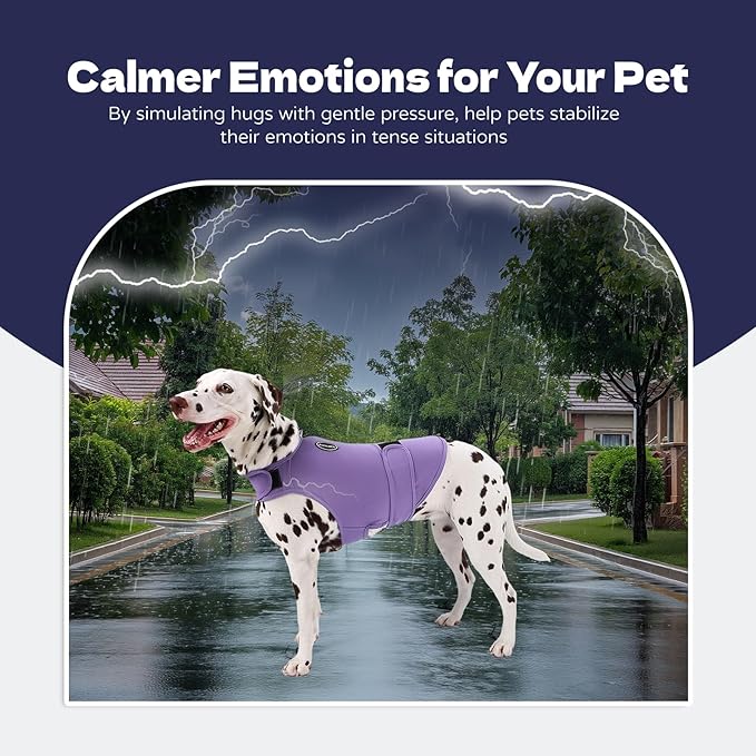 Dog Anxiety Vest and Shirt, Skin-Friendly Calming Shirt - Thunder Jacket for Pet Vet Visits - Dog Jacket for Thunder, Fireworks, Anti Anxiety Vest for Pet Without Medicine & Training