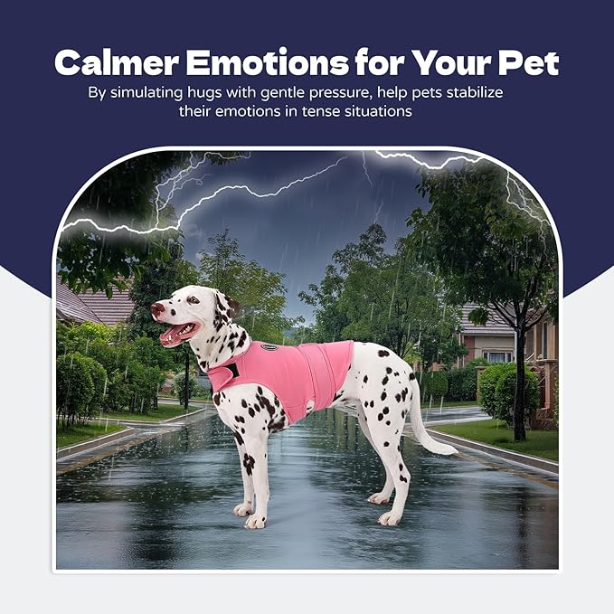 Dog Anxiety Vest and Shirt, Skin-Friendly Calming Shirt - Thunder Jacket for Pet Vet Visits - Dog Jacket for Thunder, Fireworks, Anti Anxiety Vest for Pet Without Medicine & Training