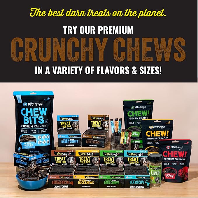 etta says! Premium Crunchy 7" Buffalo Dog Chews - Grain-Free Dog Treats, Good for Teeth, Easy to Digest - Made in The USA (20 Count Pack of 1)