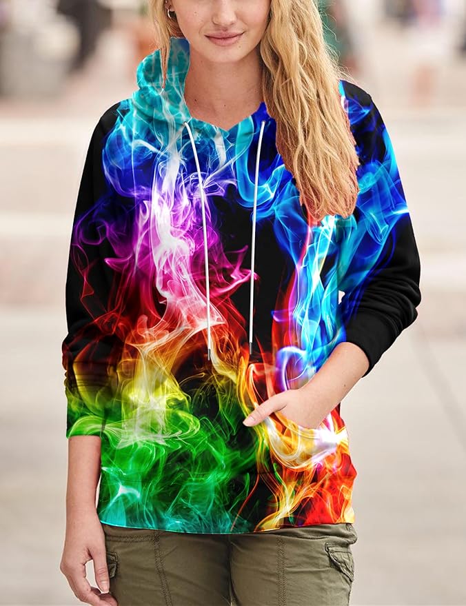 Yasswete Unisex Adults 3D Printed Fashion Hoodies for Men Women Pullover Novelty Sweatshirts with Big Pockets