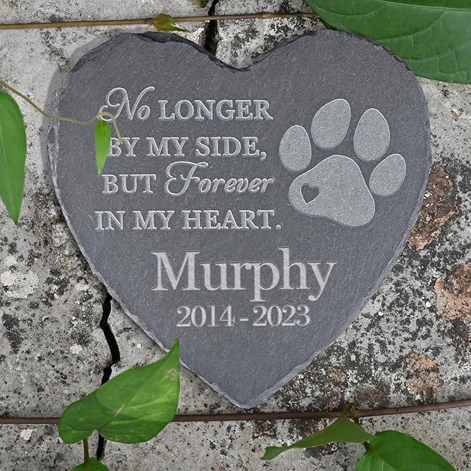 Pet Memorial Stones, Gifts Personalized, Loss of Dog Sympathy Gifts, Bereavement for Pet, Grave Headstone, - Design B, 6''x6''/15x15cm